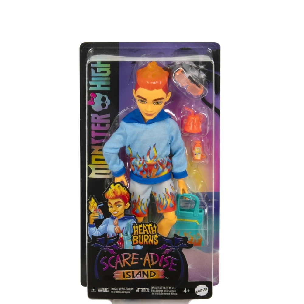NEW!!! Monster High Scare-adise Island Heath Burns Fashion Doll with Swim Trunks